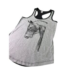 Women's Bella Horse XS Racer Back Tank Top Concert Summer Workout